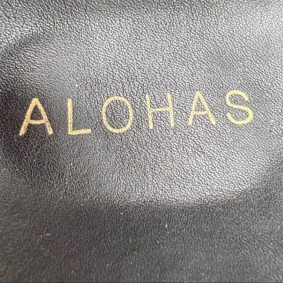 ALOHAS Women's Leather Marshmallow Scacchi Black Tan Sandals Size 42 - Picture 2 of 9